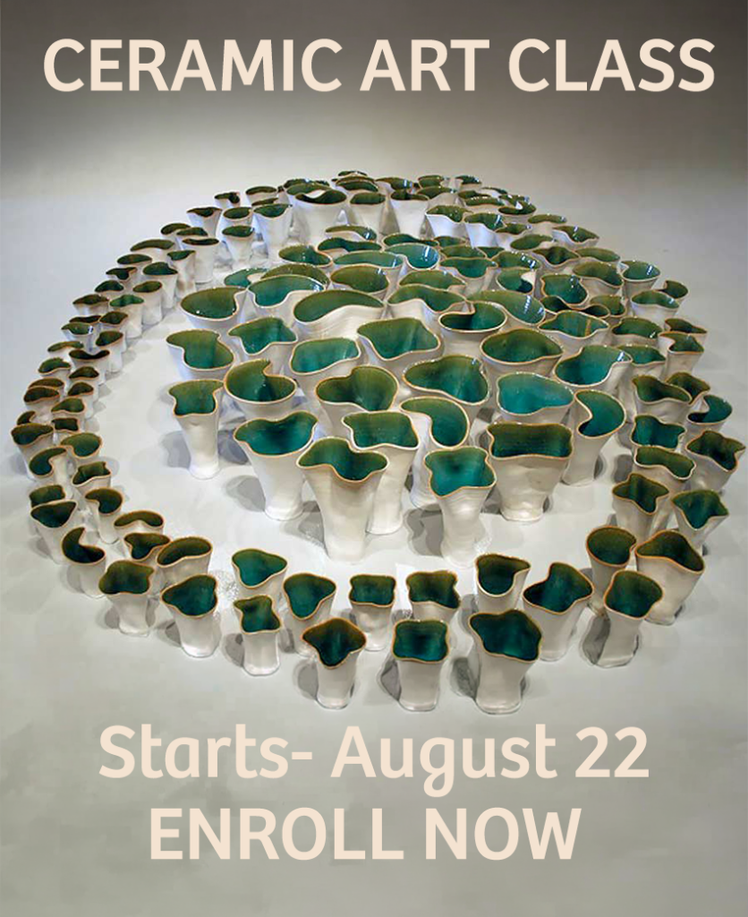 class announcement with cluster of flower cups in a circle