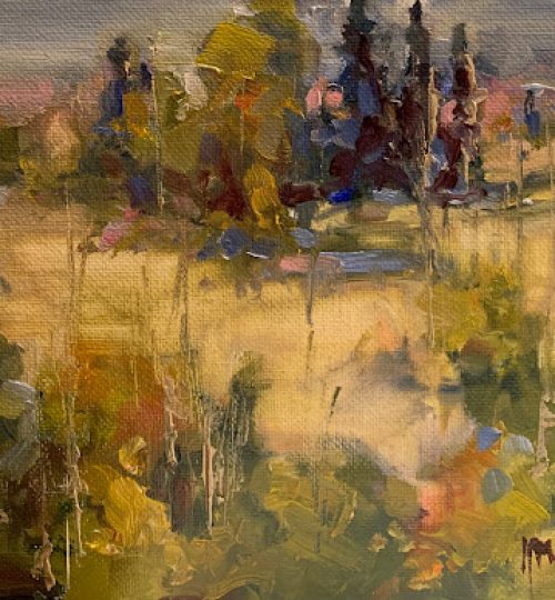 Painted landscape trees