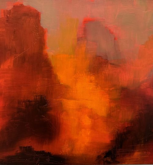 Alan Crockett-Red Flame- 16 x 20 inches Oil on Canvas 2024